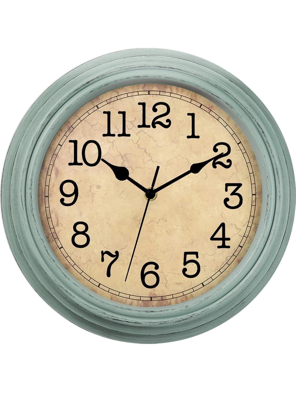 12” Retro-Style Analog Wall Clock in Teal